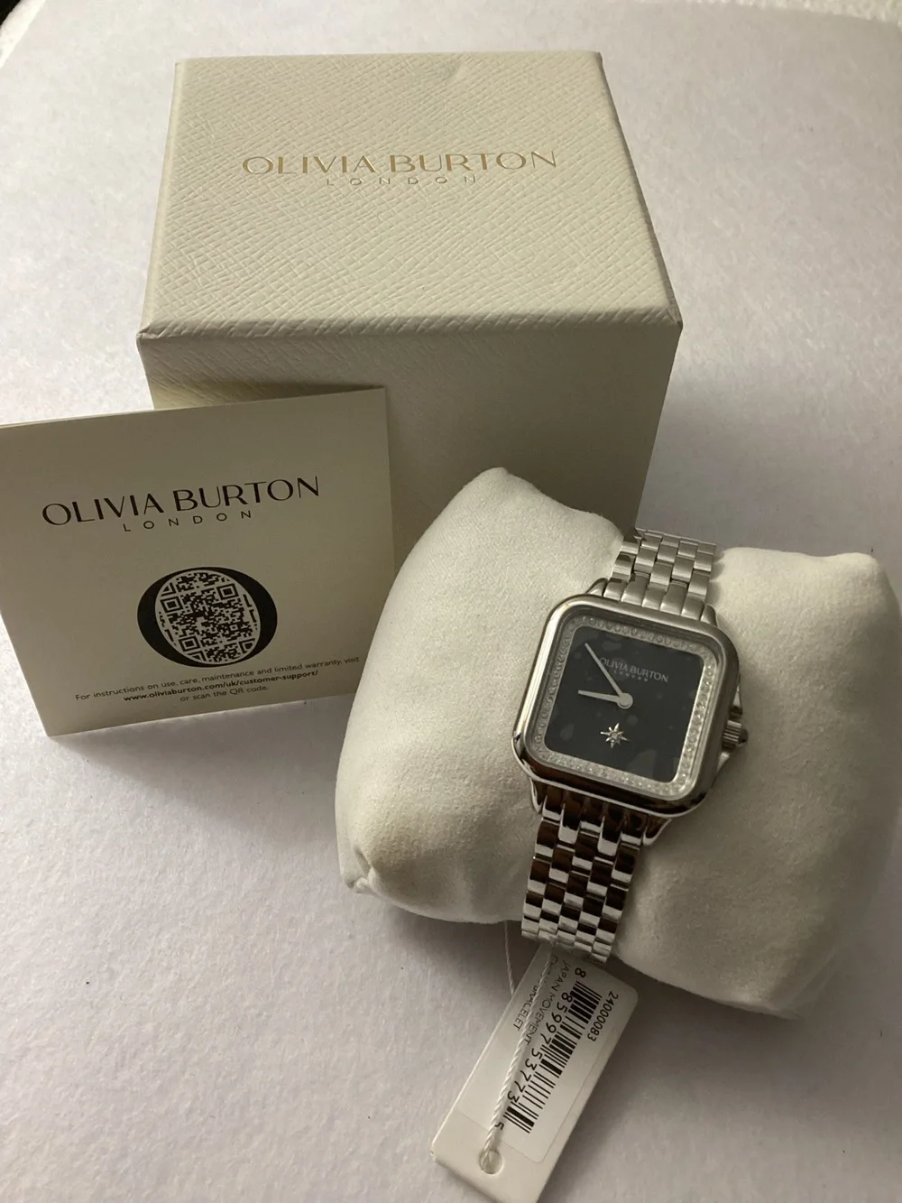 Olivia Burton London Grosvenor Silver Stainless Steel Watch 28mm